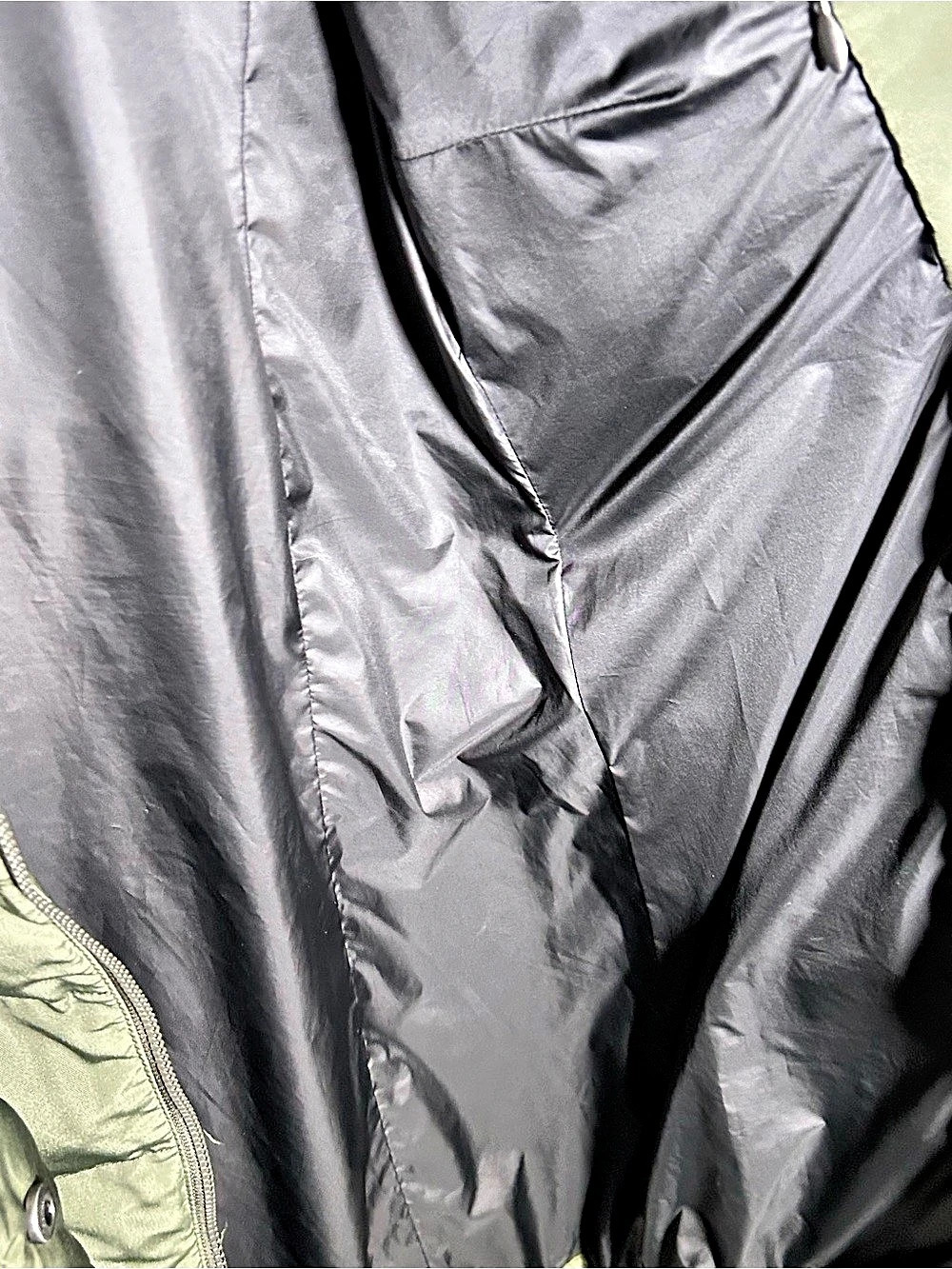 Eddie Bauer Olive Green Down Parka Faux Fur Hood Women’s Medium - Picture 8 of 15